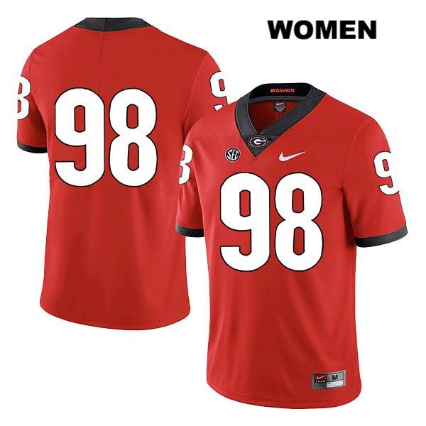 Georgia Bulldogs Women's Rodrigo Blankenship #98 NCAA No Name Legend Authentic Red Nike Stitched College Football Jersey SPL6856HP
